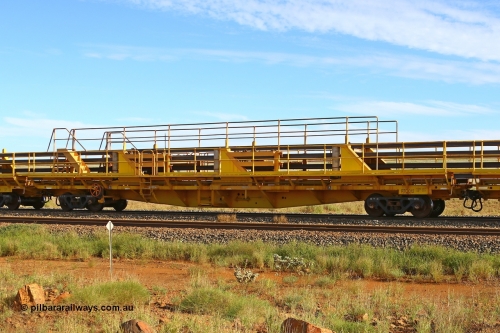 210510 1108
Near Gull on the Rio Tinto Dampier - Tom Price line at the 101.5 km, RTC type centre rail waggon RTC 012 on Rio Tinto's Gemco Rail built rail train consist. 10th May 2021. [url=https://goo.gl/maps/9WbRn1E4vP6a1YbN8]Location[/url].
Keywords: RTC-type;RTC012;Gemco-Rail-WA;