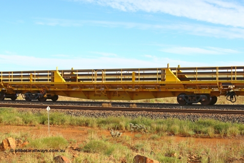 210510 1110
Near Gull on the Rio Tinto Dampier - Tom Price line at the 101.5 km, RTW type intermediate rail waggon RTW 010 on Rio Tinto's Gemco Rail built rail train consist. 10th May 2021. [url=https://goo.gl/maps/9WbRn1E4vP6a1YbN8]Location[/url].
Keywords: RTW-type;RTW010;Gemco-Rail-WA;
