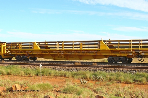 210510 1116
Near Gull on the Rio Tinto Dampier - Tom Price line at the 101.5 km, RTW type intermediate rail waggon RTW 004 on Rio Tinto's Gemco Rail built rail train consist. 10th May 2021. [url=https://goo.gl/maps/9WbRn1E4vP6a1YbN8]Location[/url].
Keywords: RTW-type;RTW004;Gemco-Rail-WA;
