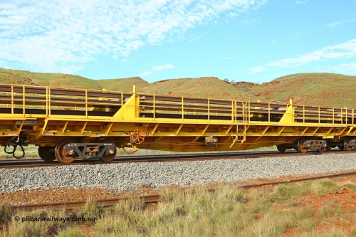 210510 1133
Near Galah on the Rio Tinto Dampier - Tom Price line at the 89.5 km, RTW type intermediate rail waggon RTW 020 on Rio Tinto's Gemco Rail built rail train consist. 10th May 2021. [url=https://goo.gl/maps/tSmgEtp7gcG7x24b9]Location[/url].
Keywords: RTW-type;RTW020;Gemco-Rail-WA