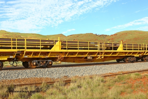210510 1146
Near Galah on the Rio Tinto Dampier - Tom Price line at the 89.5 km, RTW type intermediate rail waggon RTW 007 on Rio Tinto's Gemco Rail built rail train consist. 10th May 2021. [url=https://goo.gl/maps/tSmgEtp7gcG7x24b9]Location[/url].
Keywords: RTW-type;RTW007;Gemco-Rail-WA