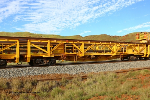 210510 1151
Near Galah on the Rio Tinto Dampier - Tom Price line at the 89.5 km, RTS type straddle crane carrying rail waggon RTS 002 on Rio Tinto's Gemco Rail built rail train consist. 10th May 2021. [url=https://goo.gl/maps/tSmgEtp7gcG7x24b9]Location[/url].
Keywords: RTS-type;RTS002;Gemco-Rail-WA