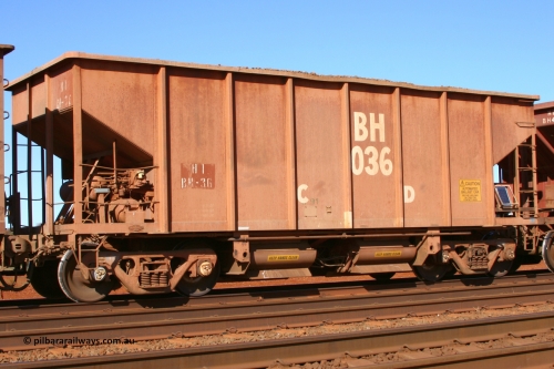 BH036 050828 5396
Rosella Siding, loaded Hamersley Iron ballast hopper waggon BH 036, built by Nippon Sharyo Japan in April 1969. August 28, 2005.
Keywords: BH-type;BH036;Nippon-Sharyo-Japan;Rio-ballast-waggon;