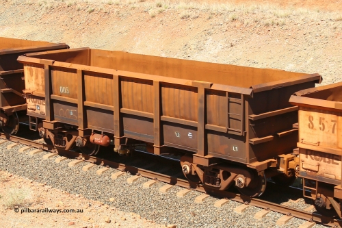 0005 160306 1341
Robe River ore waggon 005, built by Nippon Sharyo Nihon, fixed coupler non-handbrake side empty view at Greenpool on the Cape Lambert line. March 6, 2016.
Keywords: 005;Nippon-Sharyo-Nihon;Robe-ore-waggon;