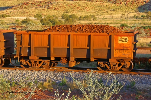 0428 170513 8682
Robe River ore waggon 428, built by Tomlinson Steel WA, handbrake side loaded view, Cape Lambert yard, May 13, 2017.
Keywords: 428;Tomlinson-Steel-WA;Robe-ore-waggon;