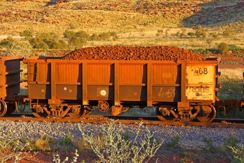 0468 170513 8666
Robe River ore waggon 468, built by Tomlinson Steel WA, handbrake side loaded view, Cape Lambert yard, May 13, 2017.
Keywords: 468;Tomlinson-Steel-WA;Robe-ore-waggon;