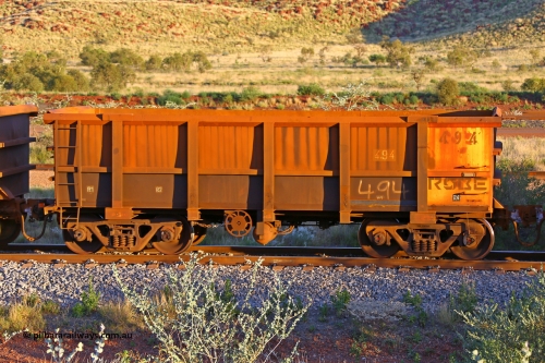 0494 170513 8774
Robe River ore waggon 494, built by Tomlinson Steel WA, handbrake side empty view, Cape Lambert yard, May 13, 2017.
Keywords: 494;Tomlinson-Steel-WA;Robe-ore-waggon;