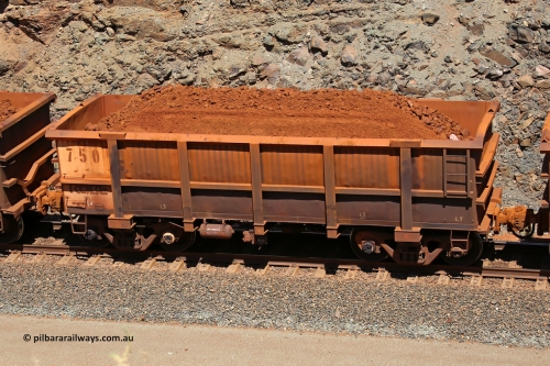 0750 160306 1627
Robe River ore waggon 750, built by Tomlinson Steel WA, fixed coupler non-handbrake side loaded view, at the 45 km, Harding Siding on the Cape Lambert line. March 6, 2016.
Keywords: 750;Tomlinson-Steel-WA;Robe-ore-waggon;