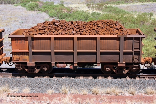 0931 081209 0119
Robe River ore waggon 931, built by Centurion Industries WA, non-handbrake side loaded view at the 7 km location just south of Cape Lambert yard. December 9, 2008.
Keywords: 931;Centurion-Industries-WA;Robe-ore-waggon;