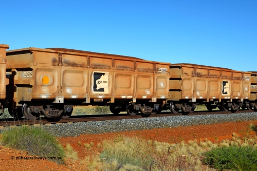250501 0412
At the 88.448 km, just south of HPPL crossing loop on the Roy Hill line, loaded Roy Hill waggon pair GA 2669 - GA 2670, built in China by CSR Yangtze as an CCK138 model ore waggon. May 1, 2025.
Keywords: GA-type;GA2669-GA2670;CSR-Yangtze;CCK138