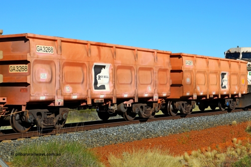 250501 0432
At the 88.448 km, just south of HPPL crossing loop on the Roy Hill line, empty Roy Hill waggon pair GA 3267 - GA 3268, built in China by CRRC Yangtze as an CCK138 model ore waggon in Breast Cancer Awareness pink livery. May 1, 2025.
Keywords: GA-type;GA3267-GA3268;CRRC-Yangtze;CCK138;