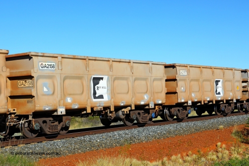 250501 0437
At the 88.448 km, just south of HPPL crossing loop on the Roy Hill line, empty Roy Hill waggon pair GA 2157 - GA 2158, built in China by CSR Yangtze as an CCK138 model ore waggon. May 1, 2025.
Keywords: GA-type;GA2157-GA2158;CSR-Yangtze;CCK138;