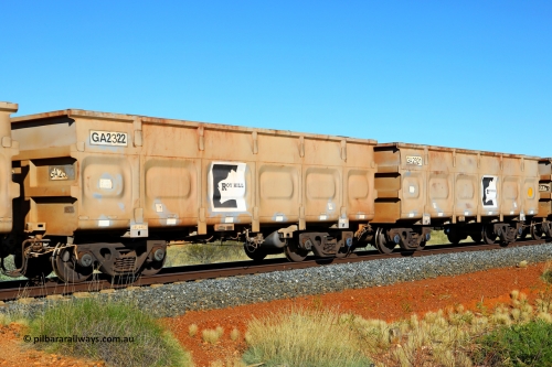 250501 0453
At the 88.448 km, just south of HPPL crossing loop on the Roy Hill line, empty Roy Hill waggon pair GA 2321 - GA 2322, built in China by CSR Yangtze as an CCK138 model ore waggon. May 1, 2025.
Keywords: GA-type;GA2321-GA2322;CSR-Yangtze;CCK138;