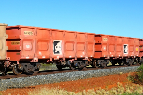 250501 0485
At the 88.448 km, just south of HPPL crossing loop on the Roy Hill line, empty Roy Hill waggon pair GA 3339 - GA 3340, built in China by CRRC Yangtze as an CCK138 model ore waggon in Breast Cancer Awareness pink livery. May 1, 2025.
Keywords: GA-type;GA3339-GA3340;CRRC-Yangtze;CCK138