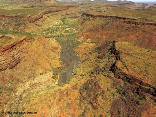 160101 DJI 0010
Wittenoom Gorge, view from above East Gorge looking north west with the tailings stacked up the gorge and the remains of the settlement in the middle, Wittenoom is out the top right corner. [url=https://goo.gl/maps/Sh2ZPqKDDKdkPsjs7]Geodata[/url].
