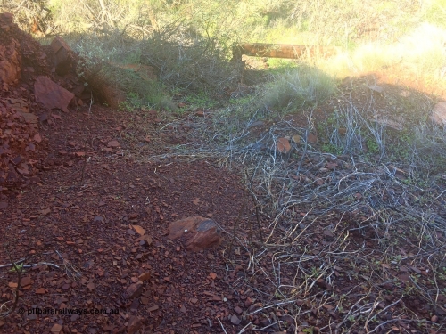 160710 iPh5S 2790
Wittenoom Gorge, old exposed mine adit of the Gorge Mine, looking east, which was right up the very top of Wittenoom Gorge. [url=https://goo.gl/maps/2TeiR3jZiP4XGWLX8]Geodata[/url].
