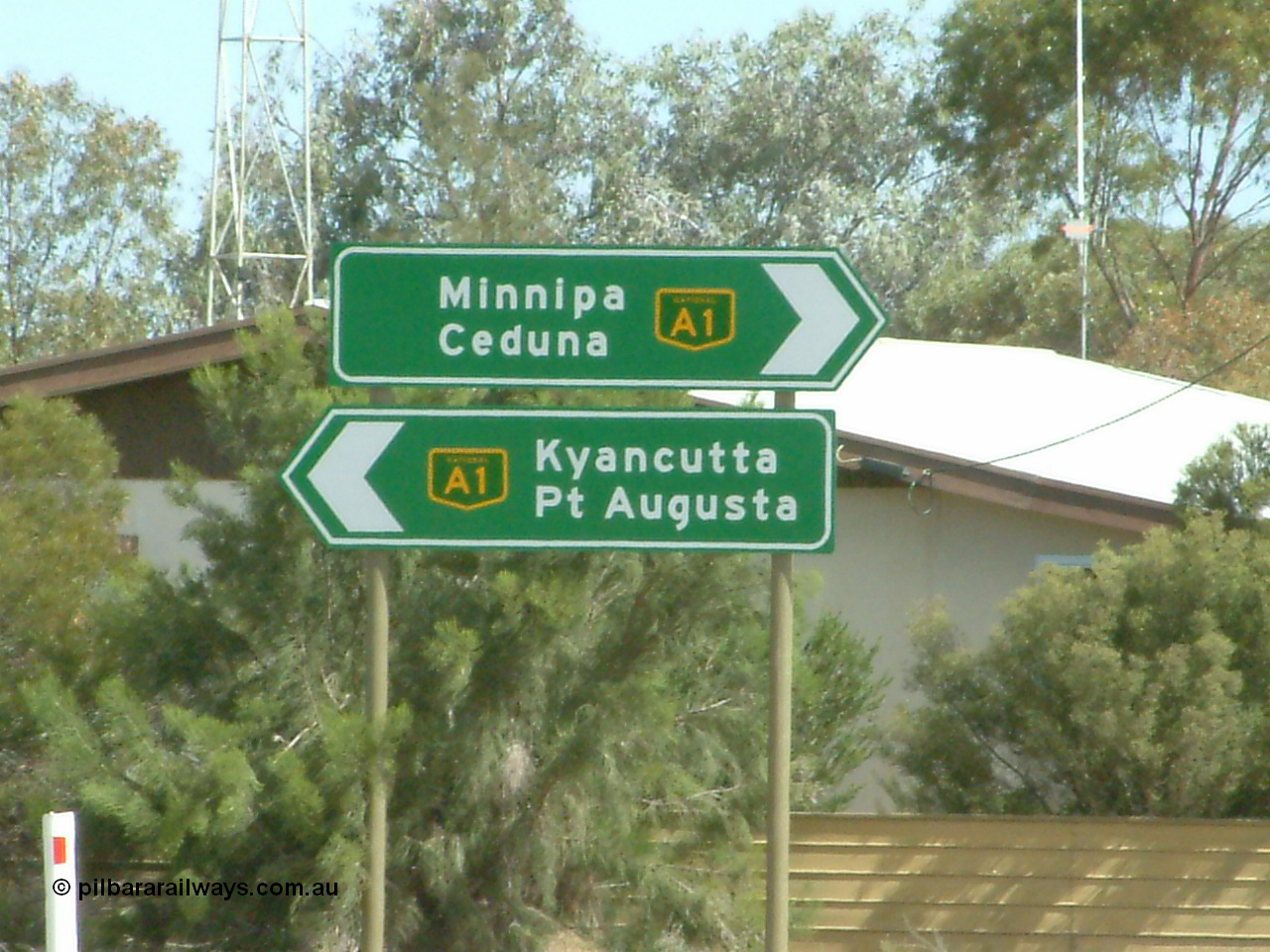 030405 133624
Kyancutta, road signs at the junction of the Eyre and Tod Highways, 5th April 2003.

