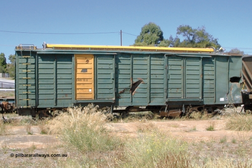 030406 115822
Port Lincoln, ENHA type bogie grain hopper waggon ENHV 16 is internally modified to a hopper waggon from Commonwealth Railways box van NVD 1274 in April 1987. 6th April 2003.
Keywords: ENHV-type;ENHV16;Societe-Gregg-de-Europ;NVD-type;ENBA-type;