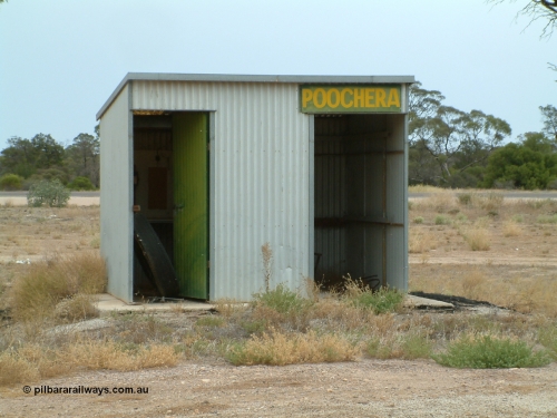 030407 105032
Poochera, station located at the 287.2 km, opened in August 1914, train control cabin and waiting shelter. 7th April 2003.
