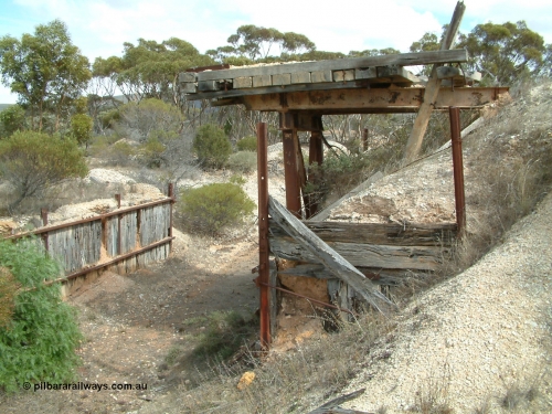 030409 113246
Darke Peake, ballast loading ramp and retaining wall looking west, station site is behind photographer.
