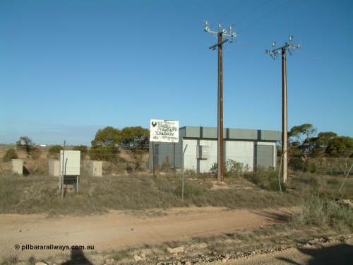 030414 165816
Penong, former power station, couple of Stobie poles out the front.
