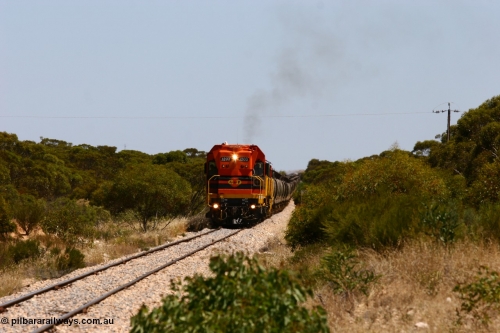 060111 2303
Lock, an empty Clyde Engineering built EMD G12C model loco 1203 serial 65-427 leads two ALCo 830 class units 850 and 905. Their next shunt will be Warramboo. 11th January 2006.
Keywords: 1200-class;1203;Clyde-Engineering-Granville-NSW;EMD;G12C;65-427;A-class;A1513;