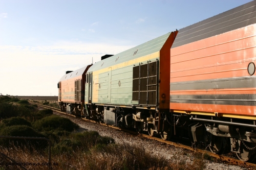 060113 2424
Ceduna, NJ class Clyde Engineering EMD JL22C model unit NJ 3 serial 71-730, built in 1971 at Clyde's Granville NSW workshops, started out on the Central Australia Railway for the Commonwealth Railways before being transferred to the Eyre Peninsula system in 1981. Still in AN green but lettered for Australian Southern Railroad.
Keywords: NJ-class;NJ3;Clyde-Engineering-Granville-NSW;EMD;JL22C;71-730;