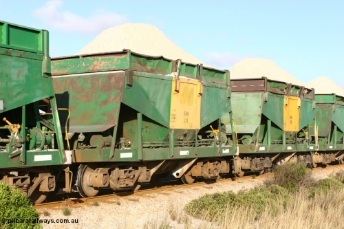 060113 2427
Ceduna, originally one of sixty two Kinki Sharyo built NH type for the NAR in 1966, now coded ENH type ENH 33 with hungry boards loaded with gypsum, on loaded train 6DD2 near the [url=https://goo.gl/maps/wiZ0u]436 km post[/url].
Keywords: ENH-type;ENH33;Kinki-Sharyo-Japan;NH-type;NH933;