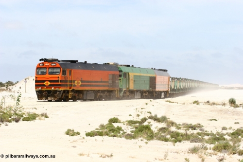 060113 2524
Kevin, empty train 6DD3 is heading onto the south leg and original gypsum loading siding to continue the reversing process. January 13, 2006.
Keywords: 1600-class;1604;Clyde-Engineering-Granville-NSW;EMD;JL22C;71-731;NJ-class;NJ4;