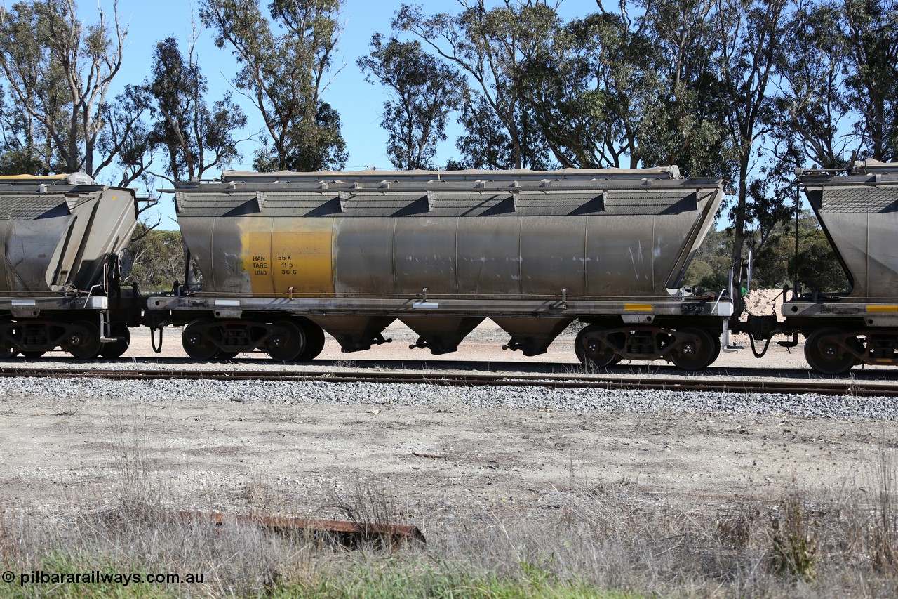 130703 0175
Tooligie, HAN type bogie grain hopper waggon HAN 56, one of sixty eight units built by South Australian Railways Islington Workshops between 1969 and 1973 as the HAN type for the Eyre Peninsula system.
Keywords: HAN-type;HAN56;1969-73/68-56;SAR-Islington-WS;