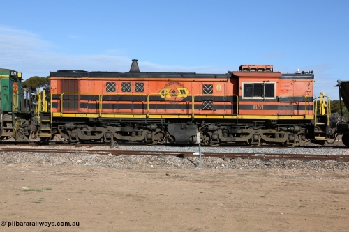 130704 0427
Kyancutta, former Australian National narrow gauge 830 class locomotive 851, an AE Goodwin built ALCo DL531 model with serial 84737 built new for the SAR in 1962 and delivered new to Port Lincoln in April 1962 wearing current owner Genesee & Wyoming's livery, it has spent it's whole working life on the Eyre Peninsula. July 4, 2006.
Keywords: 830-class;851;AE-Goodwin;ALCo;DL531;84137;