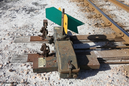130704 0497
Moule, view of the General Railway Signal Company point lever and indicator at the western end of the crossing loop. [url=https://goo.gl/maps/JDTm7iAMJ4N1UKzb8]Location here[/url], 4th July 2013.
