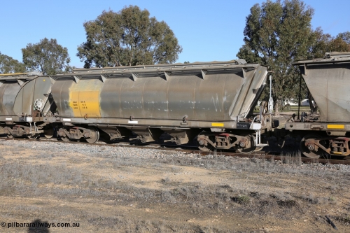 130705 0643
Lock, HAN type bogie grain hopper waggon HAN 56, one of sixty eight units built by South Australian Railways Islington Workshops between 1969 and 1973 as the HAN type for the Eyre Peninsula system.
Keywords: HAN-type;HAN56;1969-73/68-56;SAR-Islington-WS;
