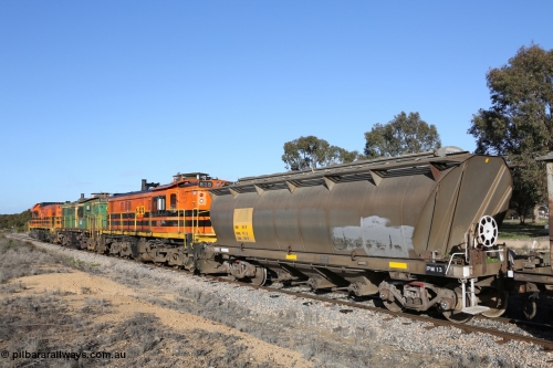 130705 0655
Lock, HAN type bogie grain hopper waggon HAN 59, one of sixty eight units built by South Australian Railways Islington Workshops between 1969 and 1973 as the HAN type for the Eyre Peninsula system.
Keywords: HAN-type;HAN59;1969-73/68-59;SAR-Islington-WS;