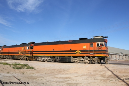 130708 0879
Thevenard, loaded train running through the back of the yard and crossing [url=https://goo.gl/maps/dgQdX]Bergmann Drive grade crossing, 434.2 km[/url].
