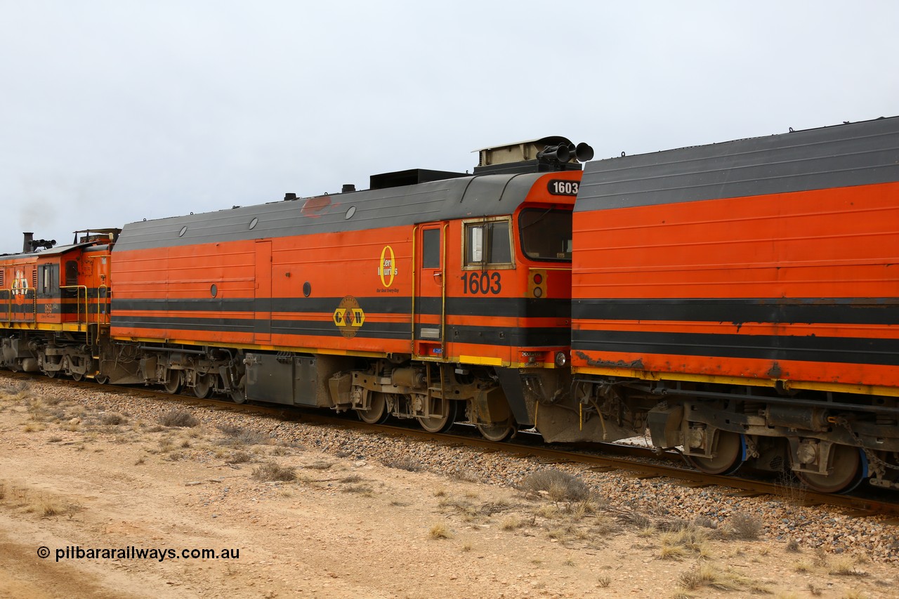 161109 1895
Moule, train 4DD4 rumbles along the mainline with second unit Genesee & Wyoming locomotive Clyde Engineering EMD model JL22C unit 1603 serial 70-730, originally built as the NJ class NJ 3.
Keywords: 1600-class;1603;Clyde-Engineering-Granville-NSW;EMD;JL22C;NJ-class;NJ3;