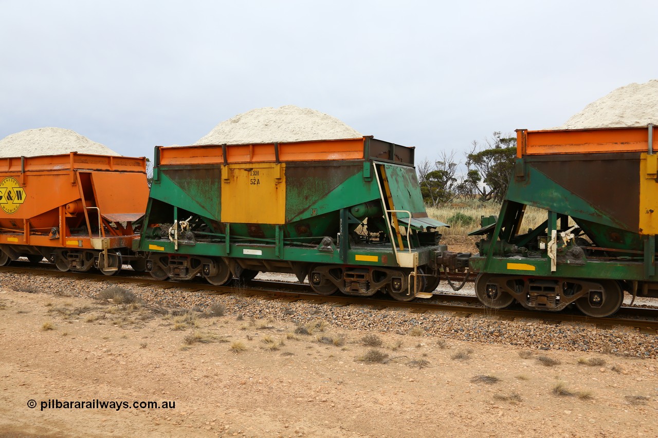161109 1949
Moule, originally built by Kinki Sharyo as the NH type for the NAR in 1968, sent to Port Lincoln in 1978, then rebuilt and recoded ENH type in 1984, ENH 52 with hungry boards loaded with gypsum.
Keywords: ENH-type;ENH52;Kinki-Sharyo-Japan;NH-type;