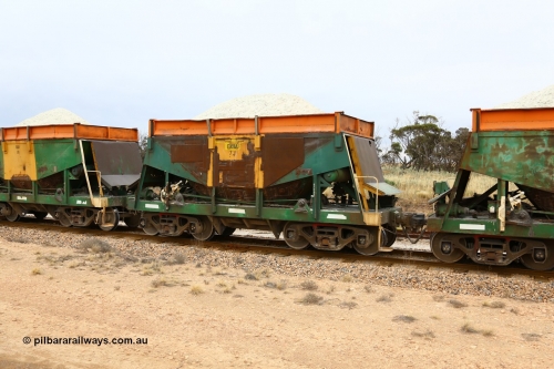 161109 1939
Moule, originally Kinki Sharyo built NHA type NHA 1005 for the NAR in 1968, to EP Division 1978, rebuilt with extended sides for gypsum traffic and recoded to ENHA type ENHA 7 in 1984, heavy wall patching with hungry boards loaded with gypsum.
Keywords: ENHA-type;ENHA7;Kinki-Sharyo-Japan;NHA-type;NHA1005;