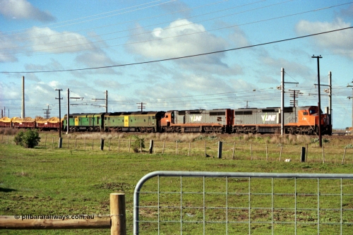 106-11
Altona, V/Line broad gauge down goods train to Adelaide 9169, locos C class, C class, BL class, 700 class.
Keywords: C-class;BL-class;700-class;