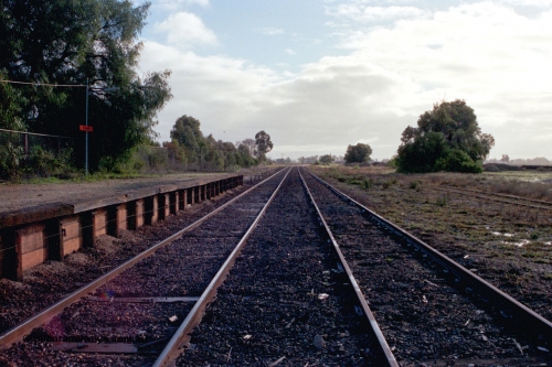 106-31
Nagambie station yard overview looking north, platform at left.
