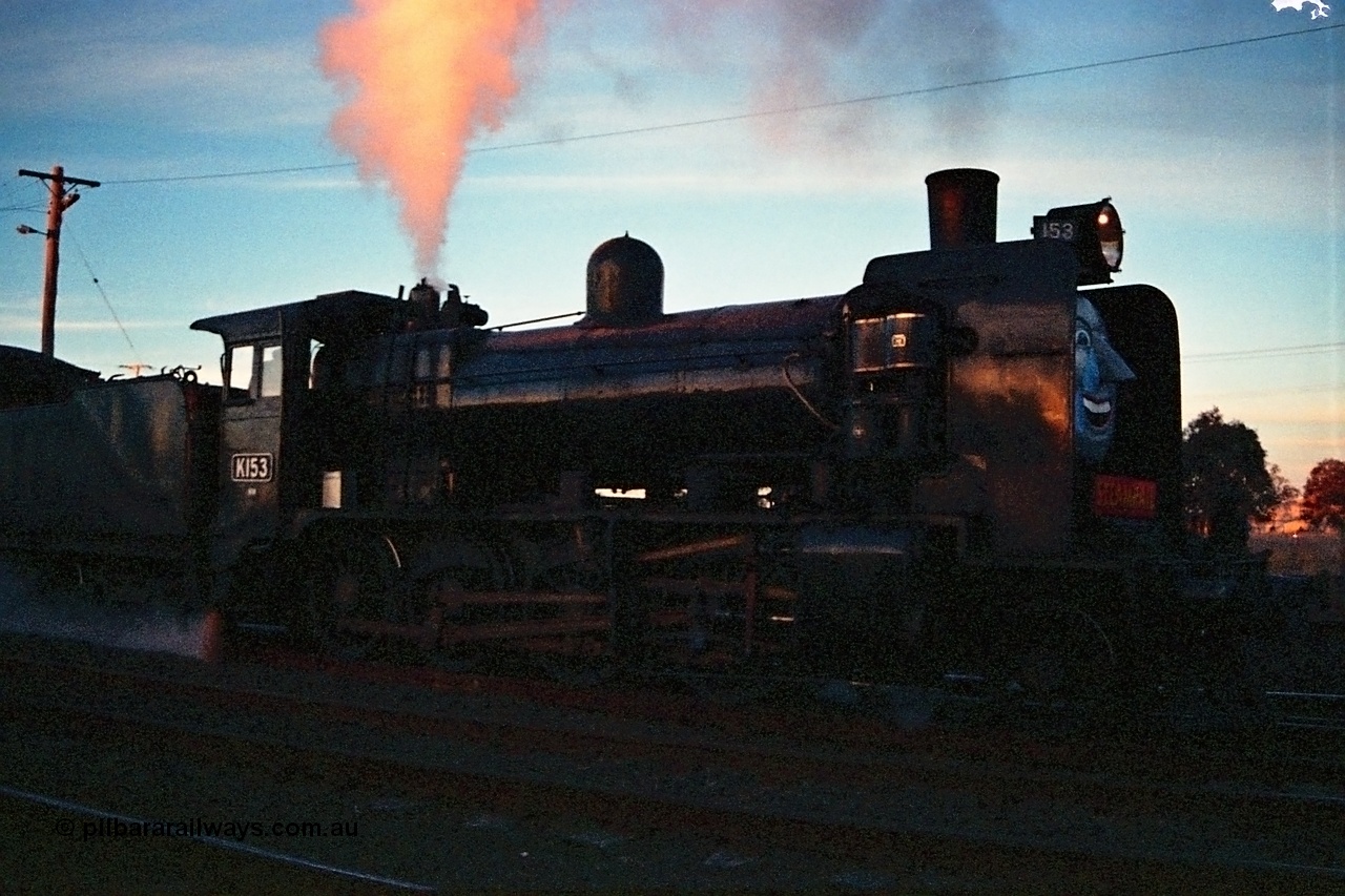 115-19
Somerton, Steamrail broad gauge K class K 153 Victorian Railways built Consolidation model 2-8-0 steam locomotive.
Keywords: K-class;K153;Victorian-Railways-Newport-WS;Consolidation;2-8-0;