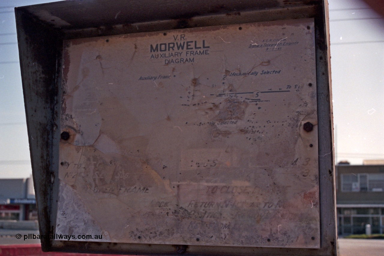 121-27
Morwell station yard auxiliary diagram for access to and from the Briquette Sidings, Traralgon end of Morwell station.
