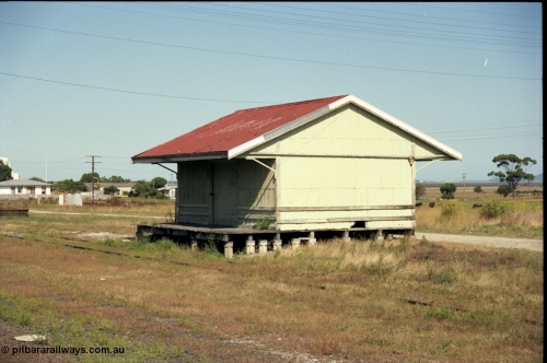 129-3-11
Toora station yard, goods shed.
