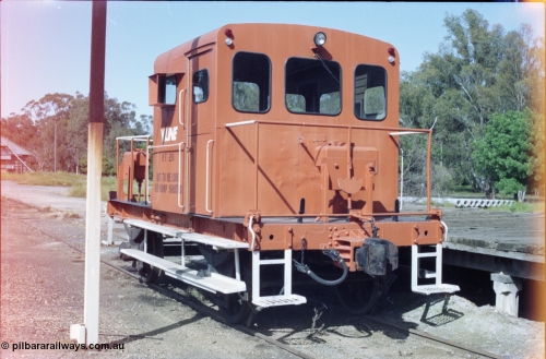 130-20
Rochester, broad gauge V/Line RT class rail tractor RT 20, built by Victorian Railways Newport Workshops.
Keywords: RT-class;RT20;Victorian-Railways-Newport-WS;