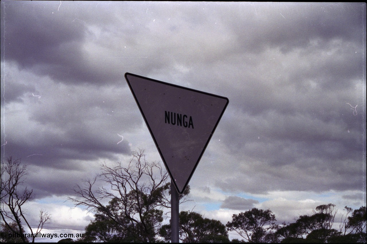 132-34
Nunga, location sign.
