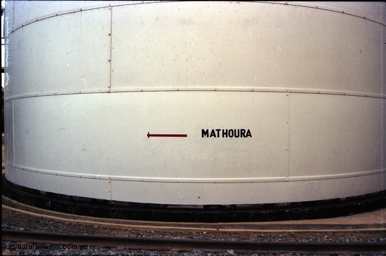 136-05
Mathoura, direction to Mathoura painted on Mathoura silos, um, about 400 metres away?.
