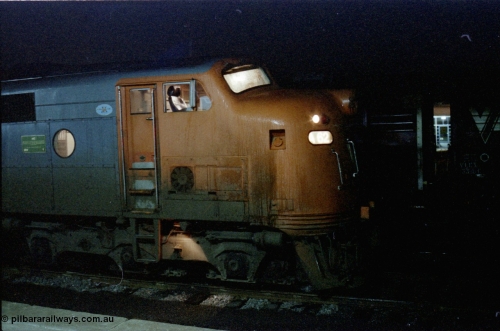 136-29
Seymour station platform view V/Line broad gauge A class A 62 Clyde Engineering EMD model AAT22C-2R serial 84-1183 rebuilt from B 62 Clyde Engineering EMD model ML2 serial ML2-3 waits in the rain to run the Sunday evening down Cobram pass 8345, cab side shot.
Keywords: A-class;A62;Clyde-Engineering-Rosewater-SA;EMD;AAT22C-2R;84-1183;rebuild;bulldog;
