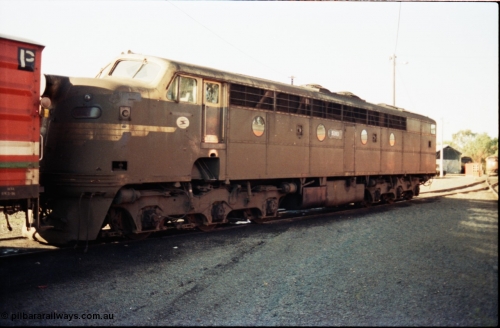 147-15
Seymour loco depot, Victorian Railways liveried S class S 303 'C J Latrobe' Clyde Engineering EMD model A7 serial 57-167.
Keywords: S-class;S303;Clyde-Engineering-Granville-NSW;EMD;A7;57-167;bulldog;