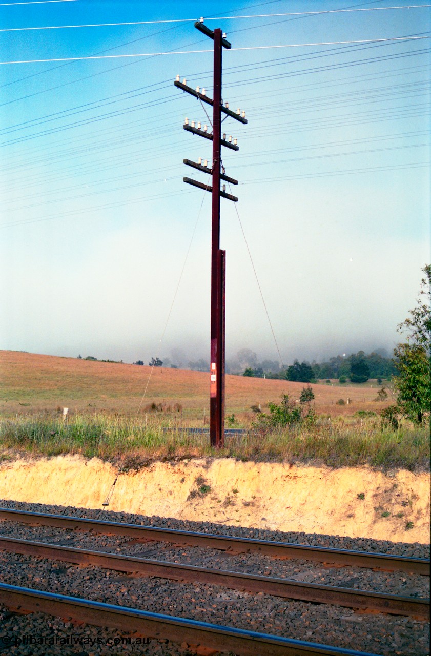 156-05
Metal telegraph pole and wires, some where on the North East mainlines?
