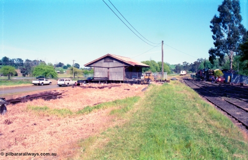 162-1-13
Healesville, yard view looking south from station towards goods shed.
